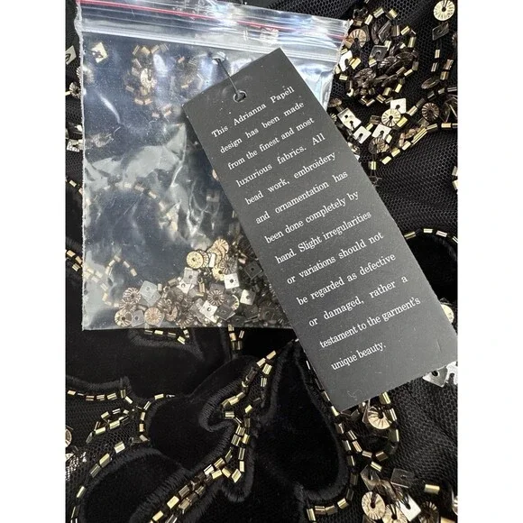 Adrianna Papell Women's Petite Beaded Taffeta-Skirt Gown Maxi Dress Black 6P - Picture 16 of 16